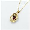 Image 3 : GOLD PLATED STERLING SILVER NATURAL GARNET PENDANT WITH BRASS GOLD PLATED CHAIN, W/A $550.00. GARNET