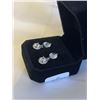 Image 2 : NEW S925 2.0CT + 1.0CT EACH SIMULATED DIAMOND (CZ) HALO DANGLE EARRINGS, STERLING SILVER W/ WHITE GO