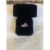 Image 1 : NEW PLATIUNUM PLATED 1.0CT HEART CUT LAB CREATED PINK SAPPHIRE DOUBLE HEART RING, SIZE 7