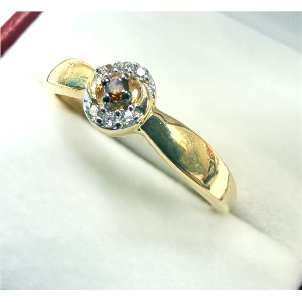 GOLD PLATED STERLING SILVER NATURAL GARNET RING, SIZE 8, W/A $650.00. GARNET IS THE BIRTHSTONE FOR J