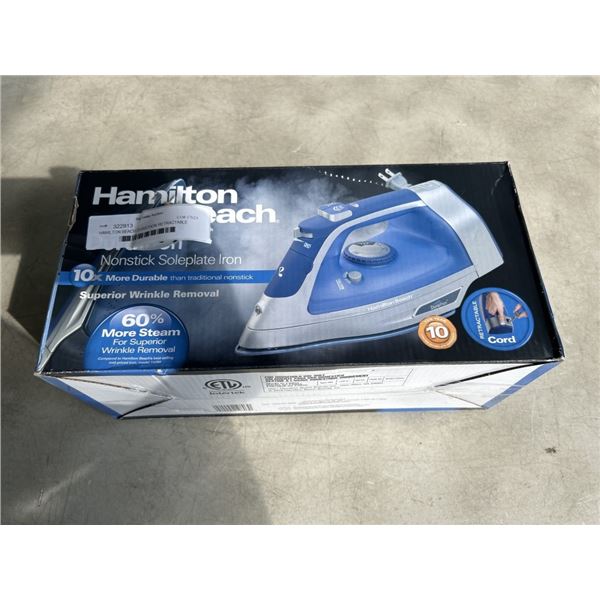HAMILTON BEACH DURATHON RETRACTABLE CORD IRON - TESTED WORKING