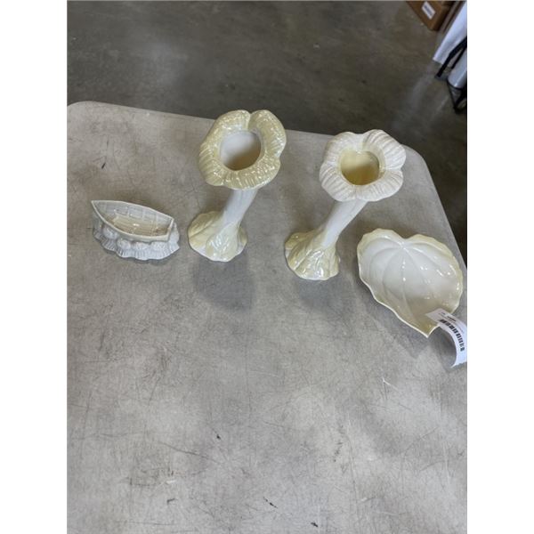 4 PIECES BELLEEK CHINA