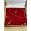 Image 1 : CASED NECKLACE, EARRING, BRACELET AND RING SET