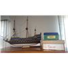 Image 18 : Wooden Sailing Ship Model with Stand, Spare Parts and Assembly Instructions