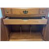 Image 9 : Solid Wood Maple Armoire with Brass Hardware and Three Drawers