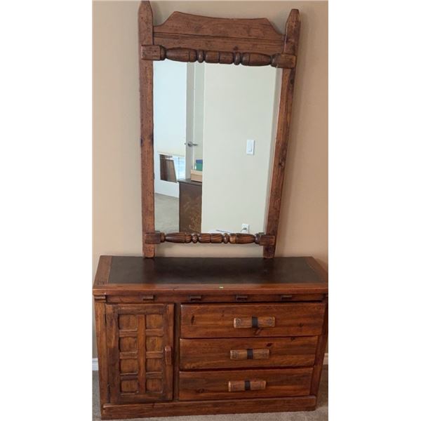 Link-Taylor Rawhide Wood Dresser With Mirror