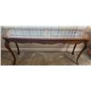 Image 2 : Wood and Glass Display Console Table with Cabriole Legs