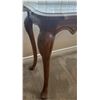 Image 4 : Wood and Glass Display Console Table with Cabriole Legs