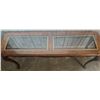 Image 5 : Wood and Glass Display Console Table with Cabriole Legs