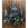 Image 2 : Three Pewter Scottish Historical Figurines and Courvoisier Cognac Bottle Cannon Display