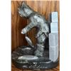 Image 4 : Soapstone Carving Signed by Harold Paulhus Fishing Inuit Figure