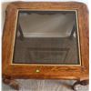 Image 7 : Glass Top Oak Wood Occasional Tables with Cabriole Legs