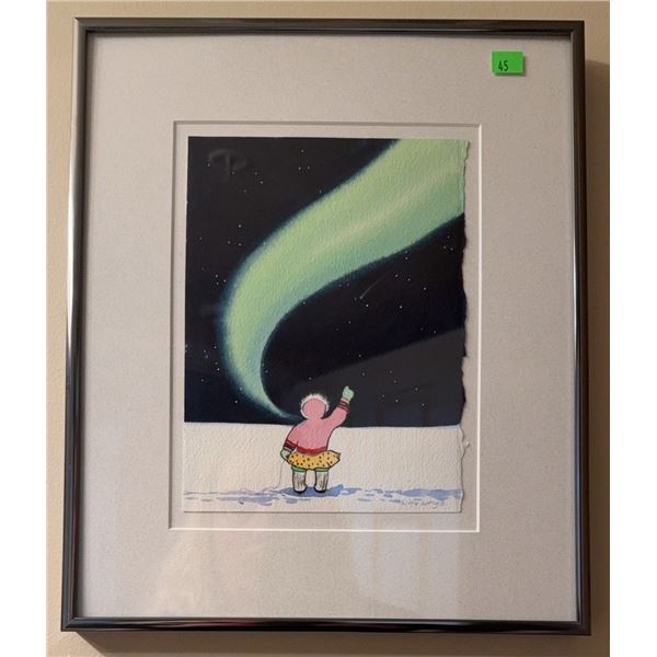 Willie Wong Limited Edition Print Northern Lights Scene Framed