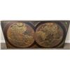 Image 1 : Framed World Map Print with Dual Hemisphere Design
