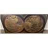 Image 2 : Framed World Map Print with Dual Hemisphere Design