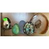 Image 1 : Decorative Egg Figurines and Geode Slice