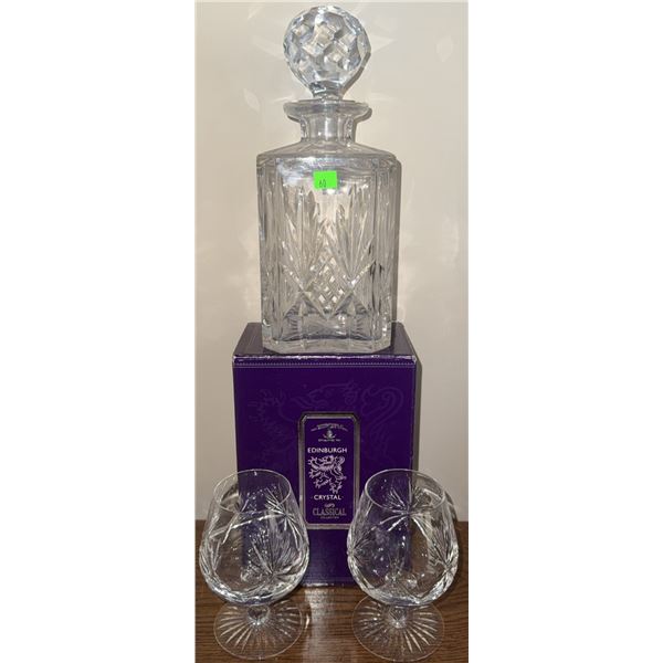 Edinburgh Crystal Classical Collection Decanter and 2 Glasses Set