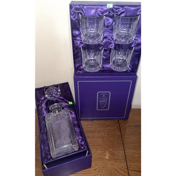 Edinburgh Crystal Auld Lang Syne Decanter and Four Tumbler Set