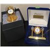 Image 4 : Koch & Bergfeld Damast Silver Goblets with Box and Two Small Desk Clocks