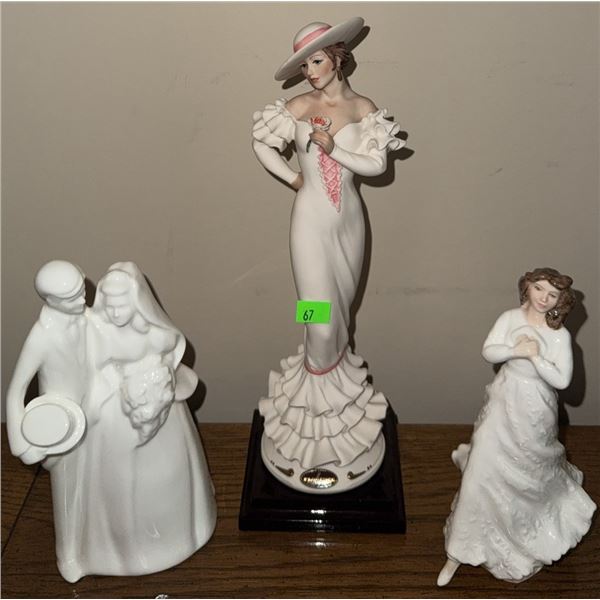 3 Porcelain Figurines Including Nao and Royal Doulton