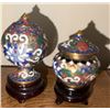 Image 3 : Five Chinese Cloisonné Lidded Jars on Stands with Decorative Storage Box
