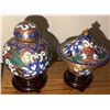 Image 4 : Five Chinese Cloisonné Lidded Jars on Stands with Decorative Storage Box