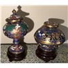 Image 5 : Five Chinese Cloisonné Lidded Jars on Stands with Decorative Storage Box