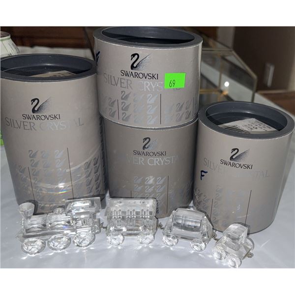 Swarovski Silver Crystal Train Set with Original Packaging