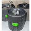 Image 1 : 3 Crystal Animal Figurines with Black Accents on Cylindrical Boxes
