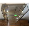 Image 3 : Wall-Mount Brass and Glass Display Cabinet with Four Shelves