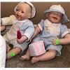 Image 3 : Five Porcelain Ashton Drake Baby Dolls in Blue and White Outfits with Accessories