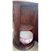 Image 4 : Wooden Washstand Cabinet with Floral Ceramic Pitcher and Bowl