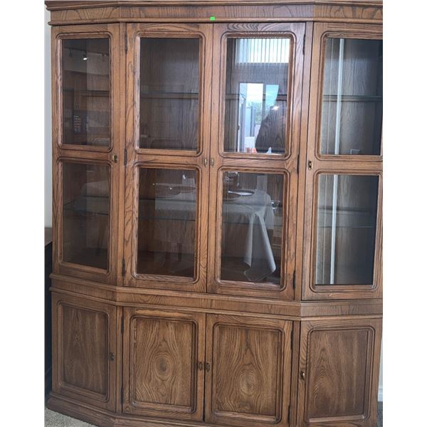 Peppler Sklar Furniture Limited Oak China Cabinet and Matching Sideboard