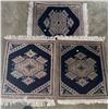 Image 1 : Three Geometric Patterned Accent Rugs with Fringe