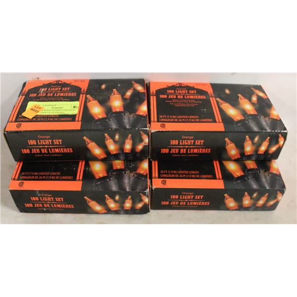 NEW SEALED 4X100CT ORANGE HALLOWEEN LIGHTING