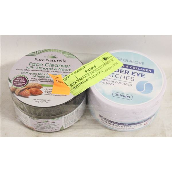 NEW 2 SEALED FACE CLEANSER & RETINOL & COLLAGEN