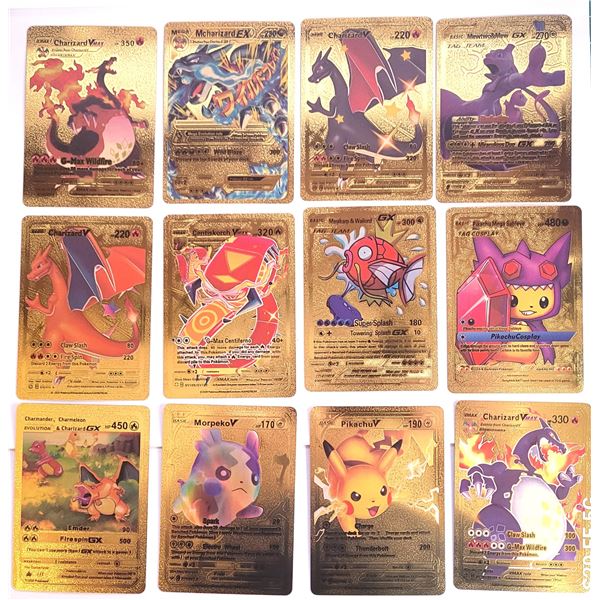 6)  LOT OF 12 FOL POKEMON FAN ART