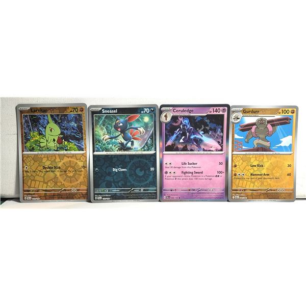 8)  LOT OF 4 REVERSE HOLO POKEMON