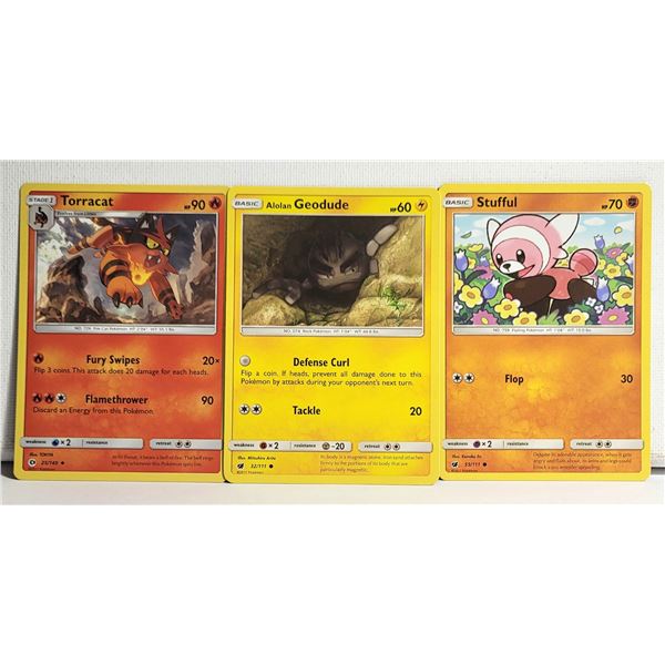 12) LOT OF 3 2017 POKEMON CARDS.