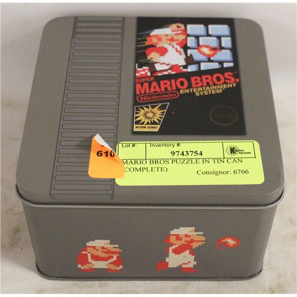 MARIO BROS PUZZLE IN TIN CAN (COMPLETE)
