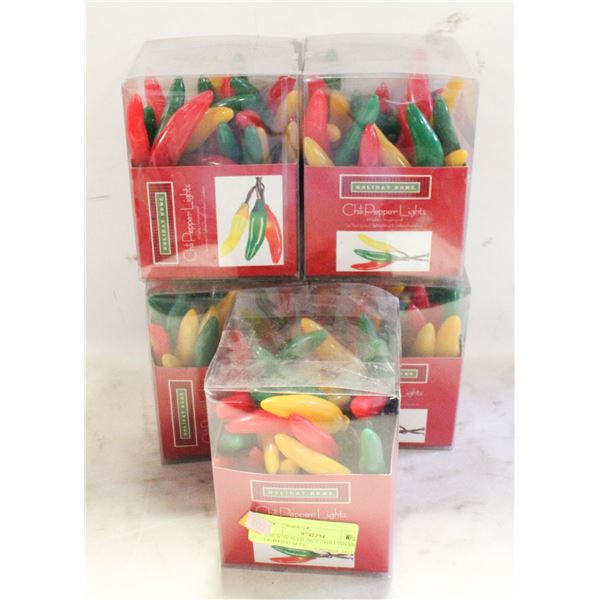 5 NEW SEALED 36CT CHILI THEME LIGHTING SETS