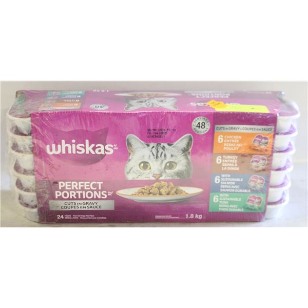 CASE OF 24 WHISKAS PERFECT PORTIONS CUTS IN GRAVY
