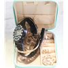 Image 1 : TRAVELING JEWELRY BOX FULL OF JEWELRY