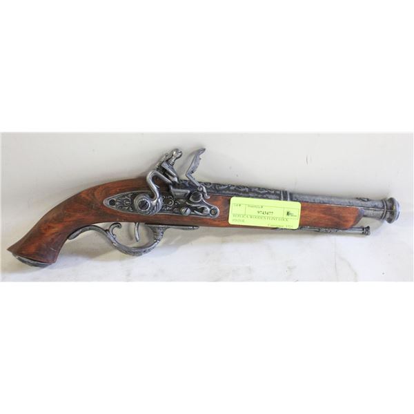 REPLICA WOODEN FLINT LOCK PISTOL
