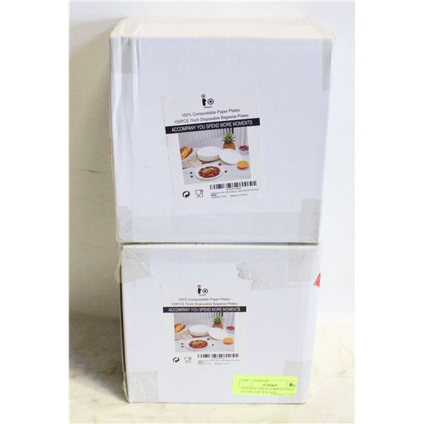 200-PACK 7-INCH COMPOSTABLE SUGARCANE BAGASSE