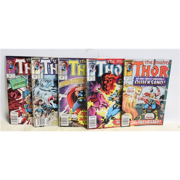 1980S THE MIGHTY THOR (5 DIFFERENT) COMIC BOOKS