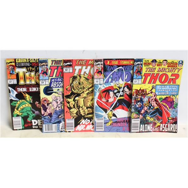 1980S THE MIGHTY THOR (5 DIFFERENT) COMIC BOOKS