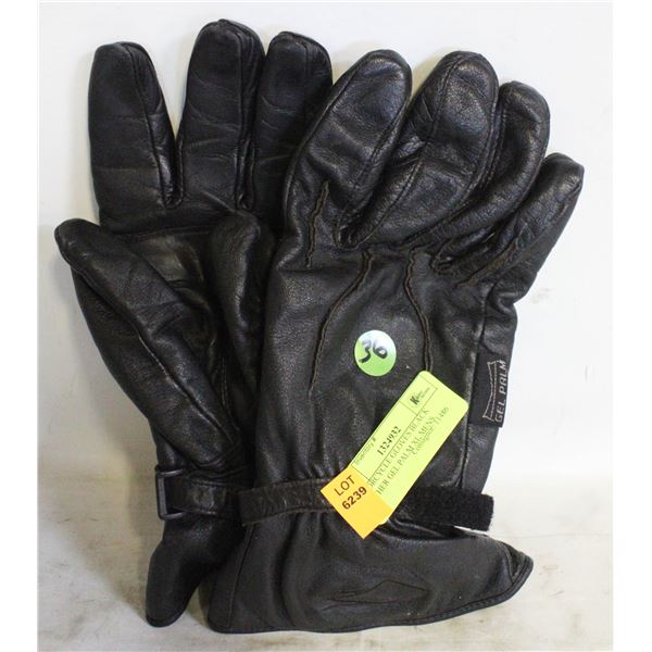 MOTORCYCLE GLOVES BLACK LEATHER GEL PALM XL MENS