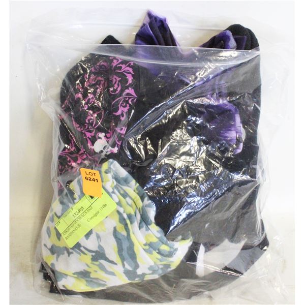 ASSORTED DOORAGS AND BANDANAS (8)