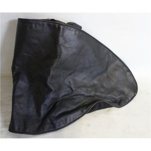 BLACK LEATHER NECK GAITER OSFA
